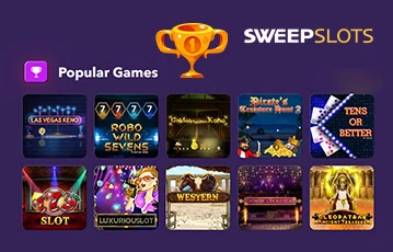 SweepSlots social casino popular games
