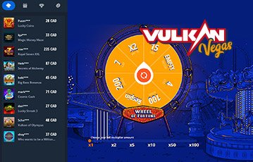 Vulkan Vegas Casino Wheel