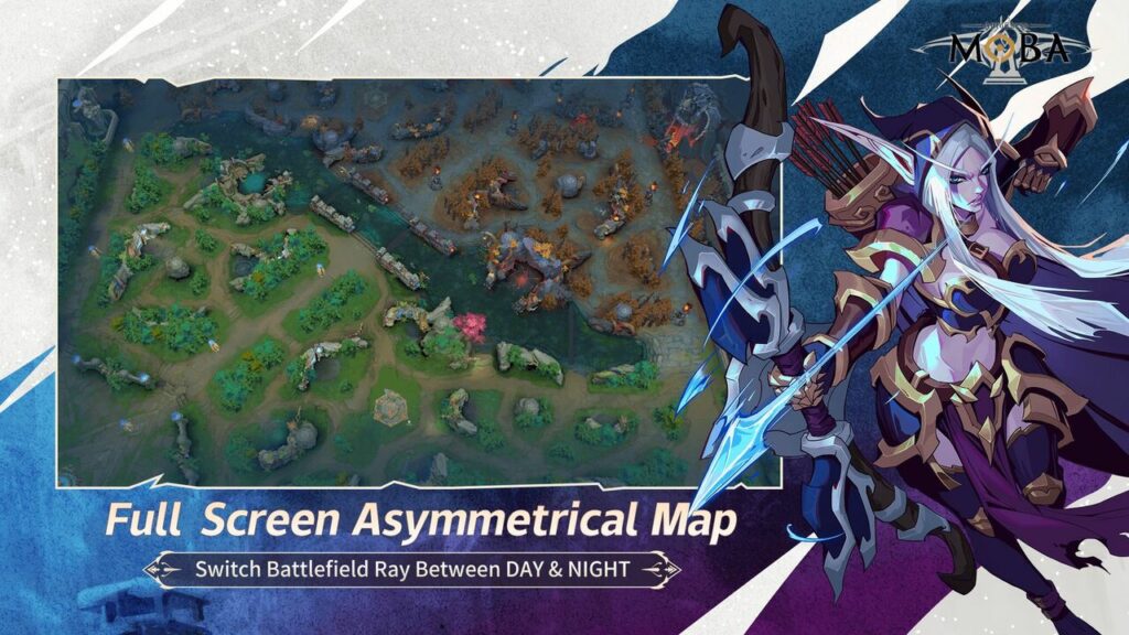 The asymmetrical map in Auto Chess MOBA