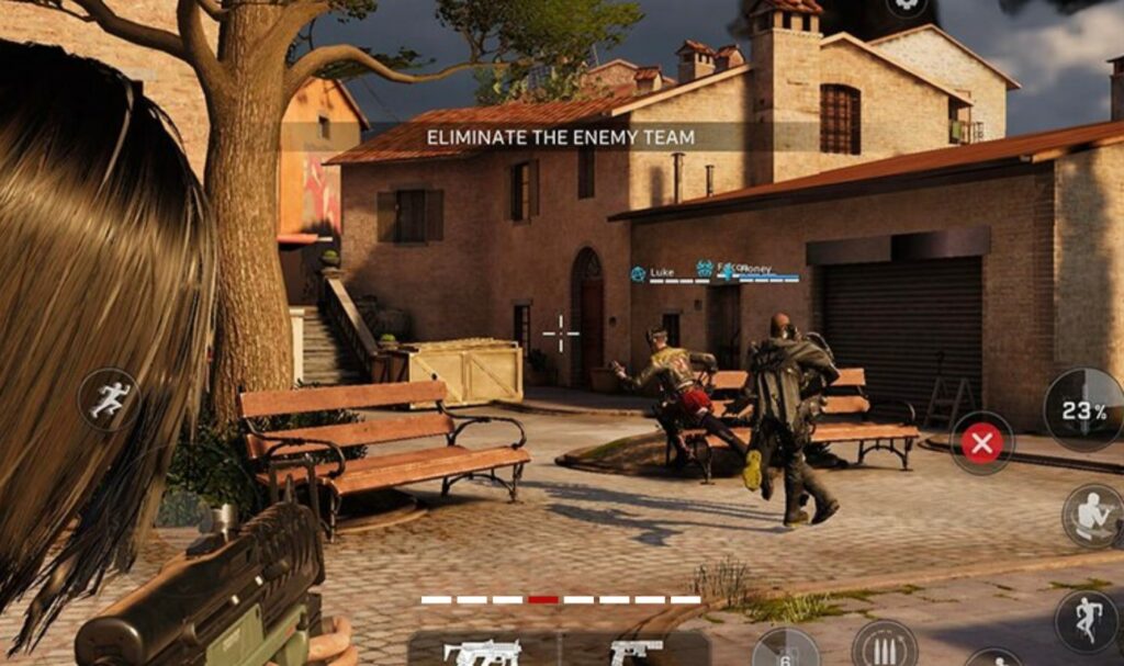Gameplay of Rogue Company Elite, the mobile version of the shooter