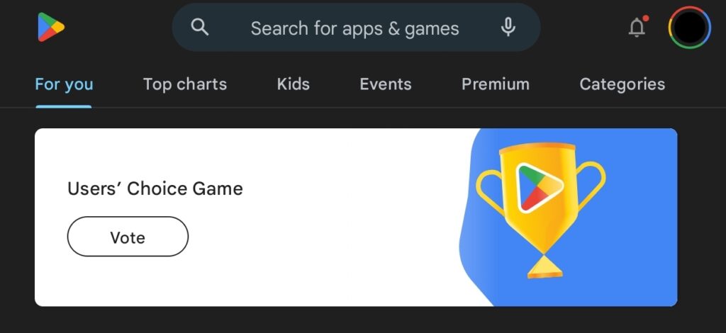 Screenshot of the Google Play Store