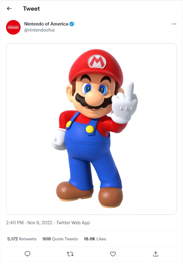 Blue-tick troll Twitter : Nintendo