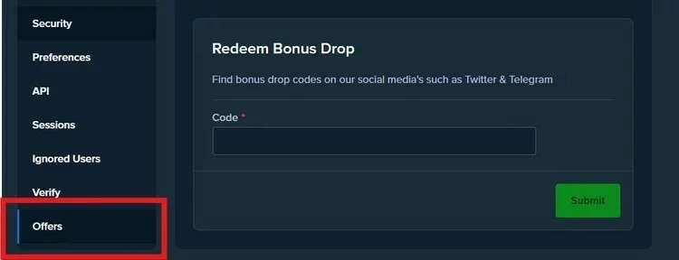 How to redeem your bonus drop codes for Stake Casino
