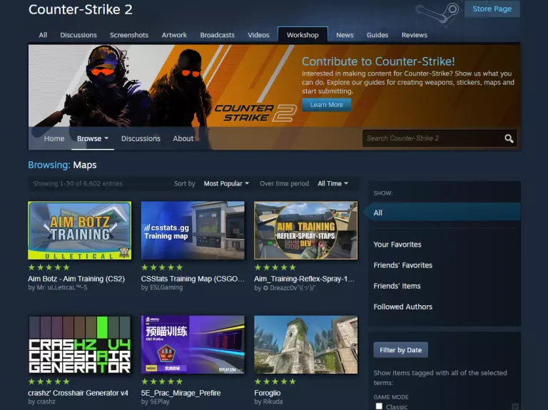 CS2 Workshop community maps