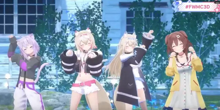 Fuwamoco in 3D with Fujikura Uraka and Inihami Korone