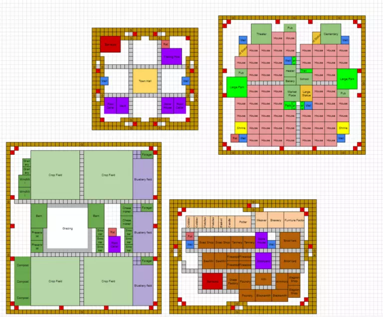 Example Farthest Frontier map layout, from ShuShu (#9173, Discord)