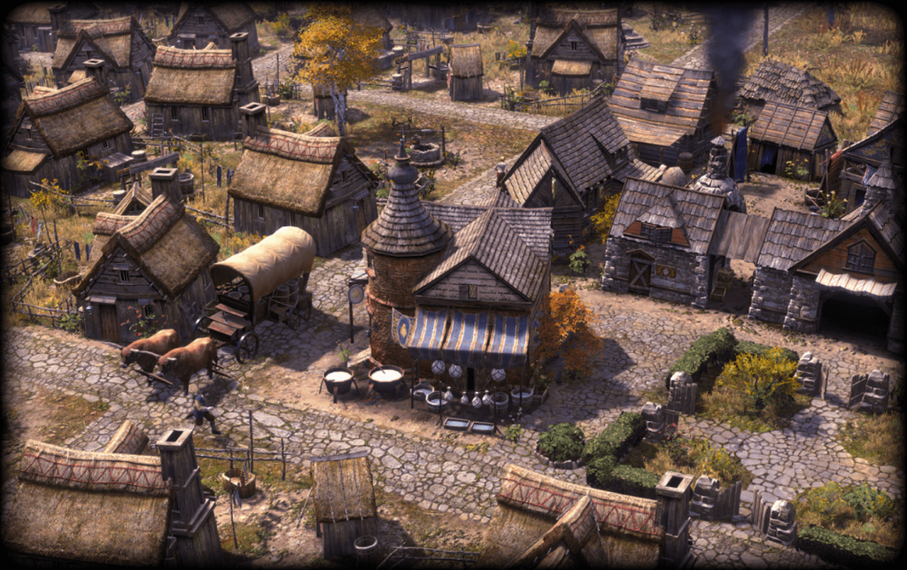 The cheesemaker near other businesses in the Farthest Frontier layout