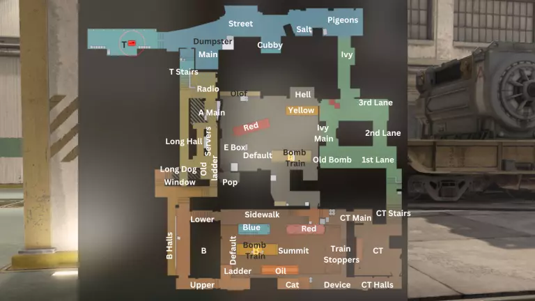 Train callouts map with images