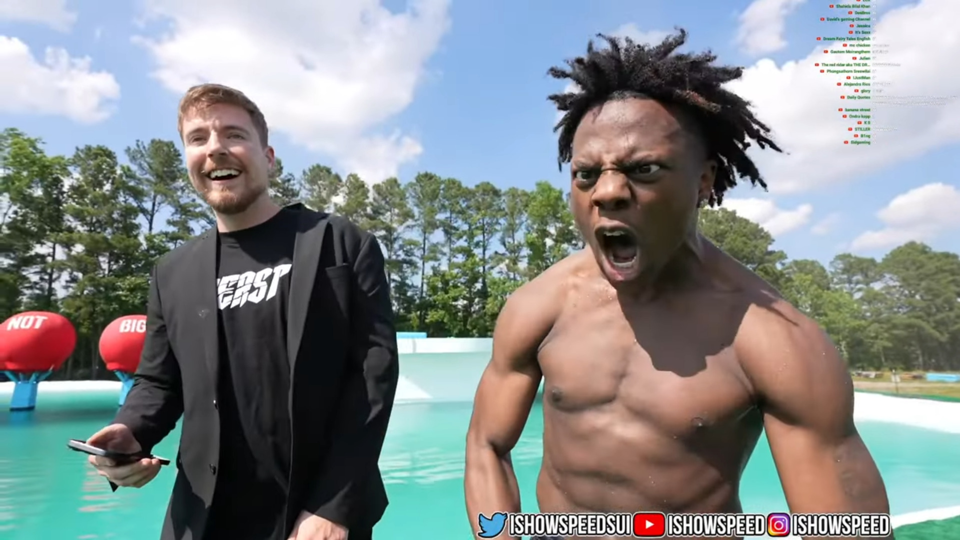 IShowSpeed and MrBeast collaborate on a YouTube video to raise $100,000.