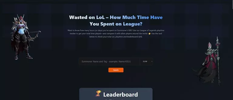 another website where players can check how much time they wasted on league of legends