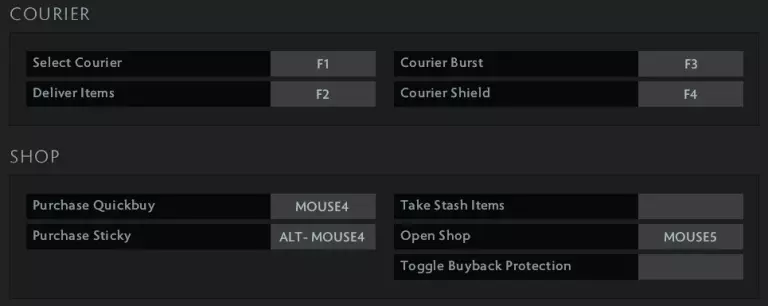 dota 2 courier keybinds
